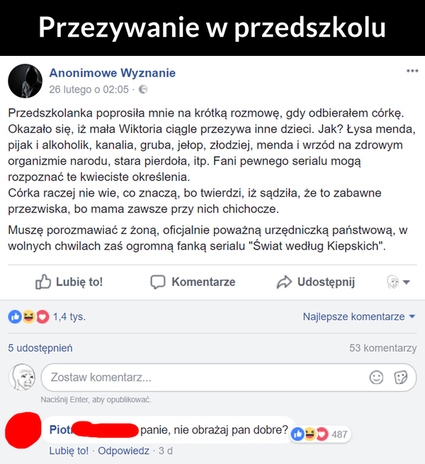 Przezywanie w przedszkolu 