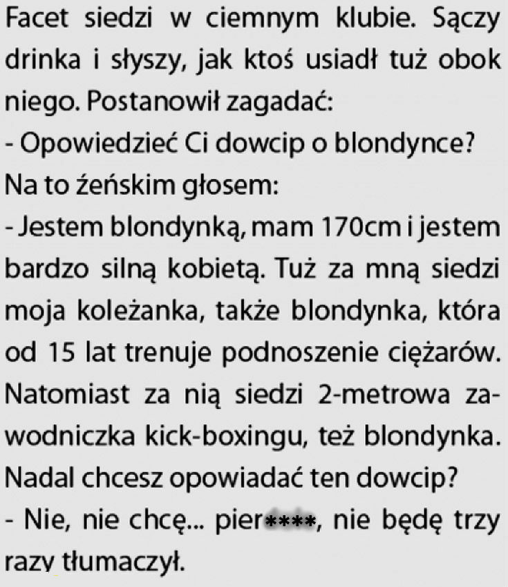 Żart o blondynkach 