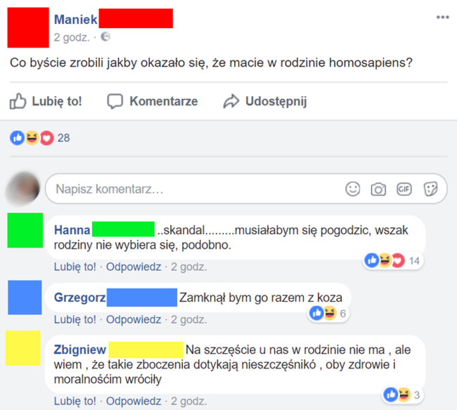 Uwaga: homo sapiens w rodzinie 