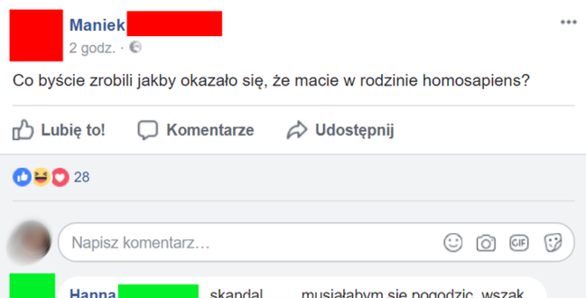 Uwaga: homo sapiens w rodzinie 