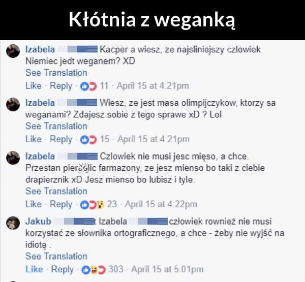 Kłótnia z weganką 