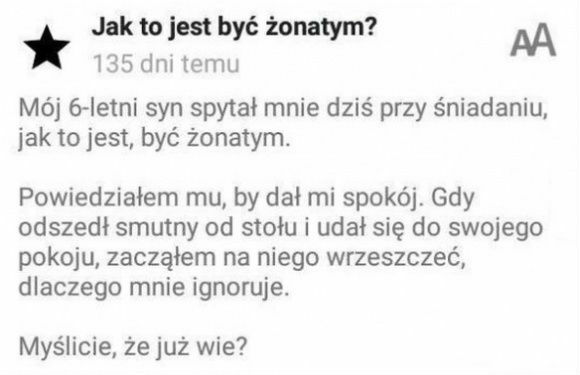 Jak to jest być żonatym?