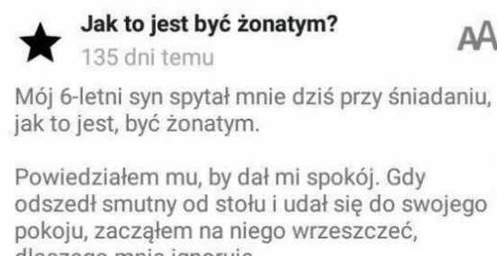 Jak to jest być żonatym?