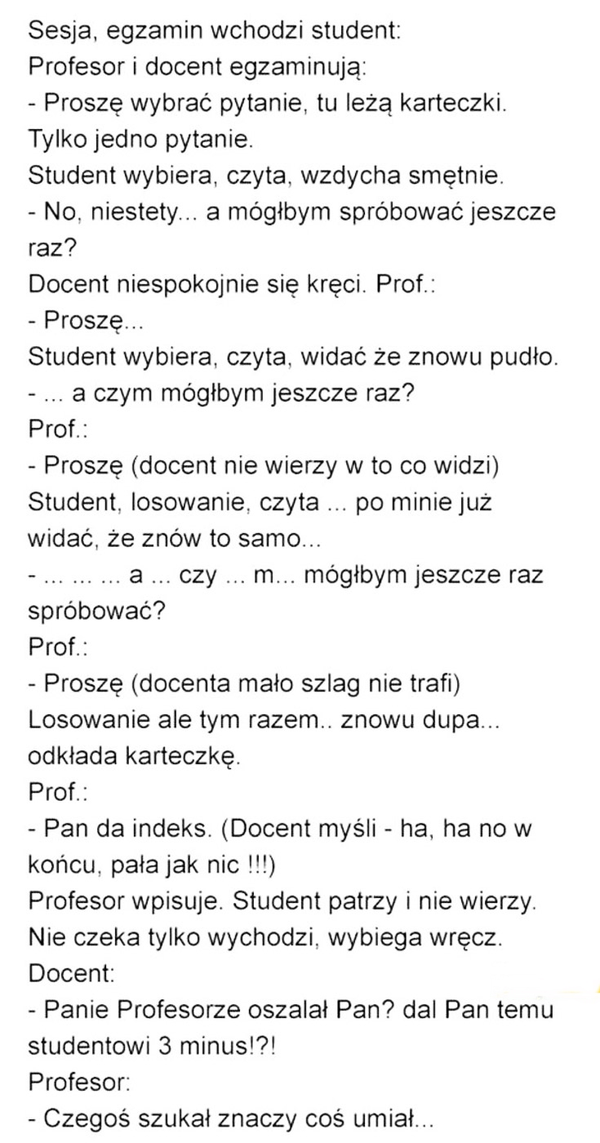 Student vs. egzamin
