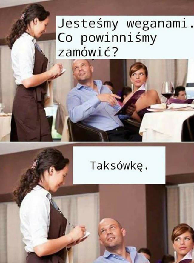 Weganie w restauracji 