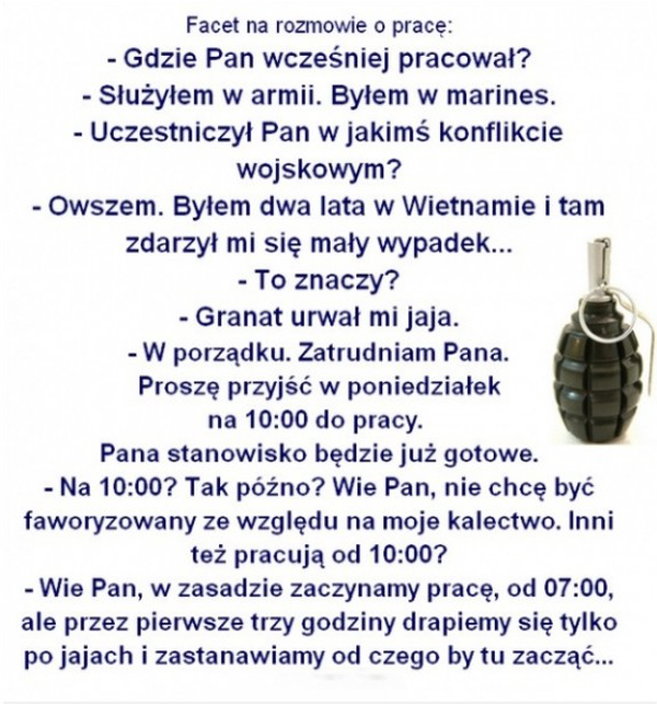 Weteran szuka pracy 