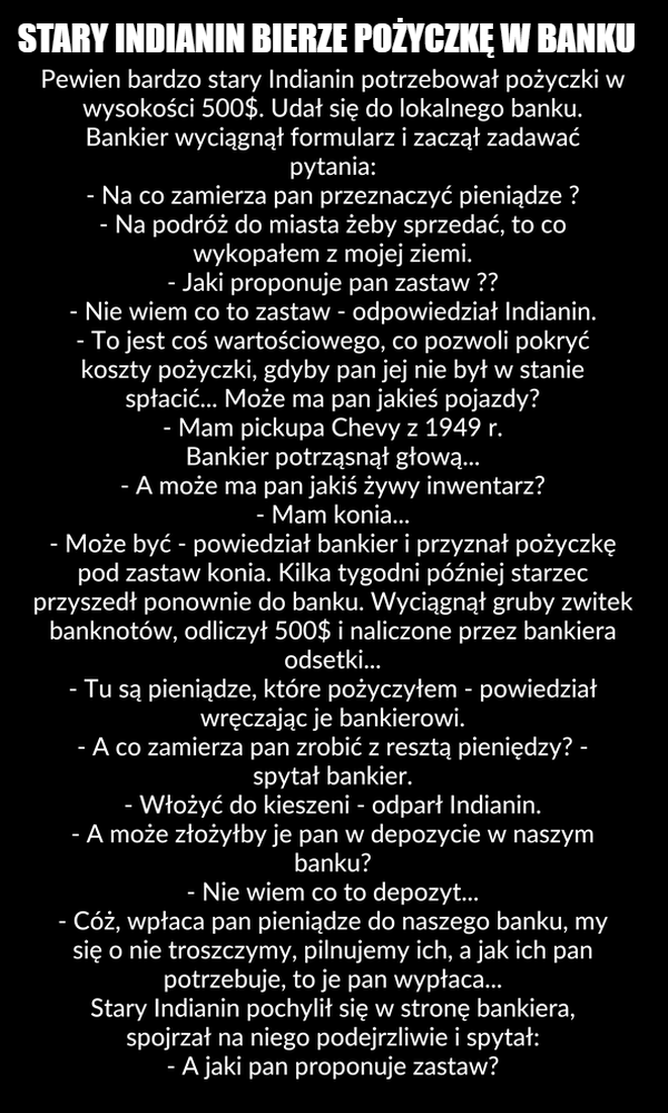 Podejrzliwy Indianin i bank