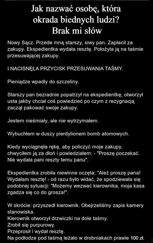 Brak słów na takie zachowanie