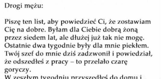 List do męża 