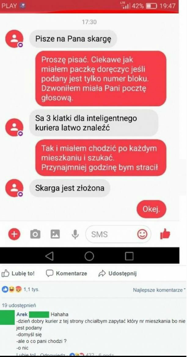 I masz tu dostarcz paczkę...