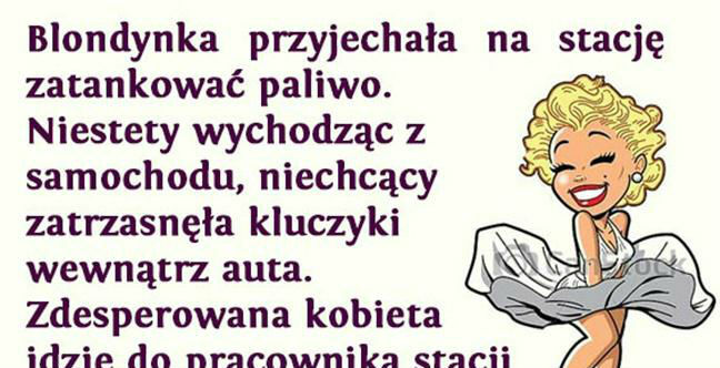 Blondynka na stacji 