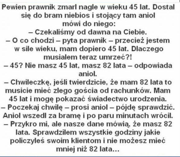 Prawnik trafia do nieba