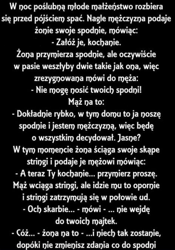 Mistrzowska odpowiedź młodej żony