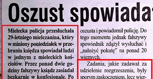 Oszust spowiada