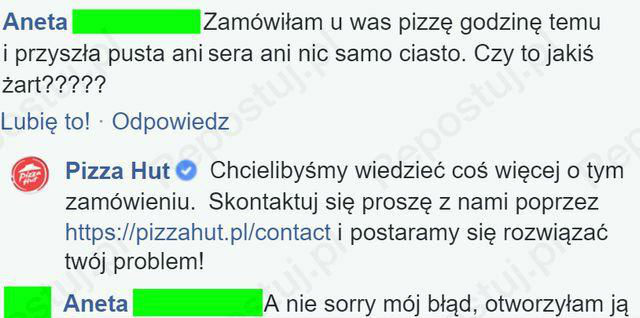 Żart z pizzą 