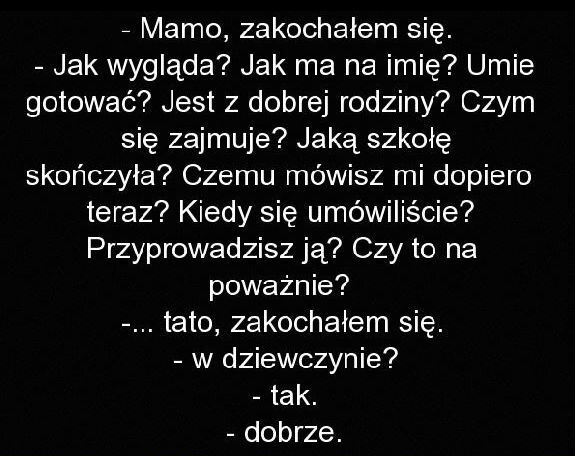 Zakochanie: jak reaguje mama, a jak tata