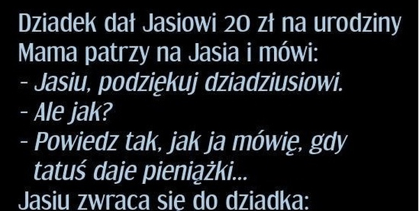 Przykład idzie z góry