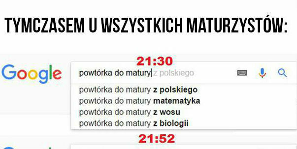 Tymczasem u maturzystów