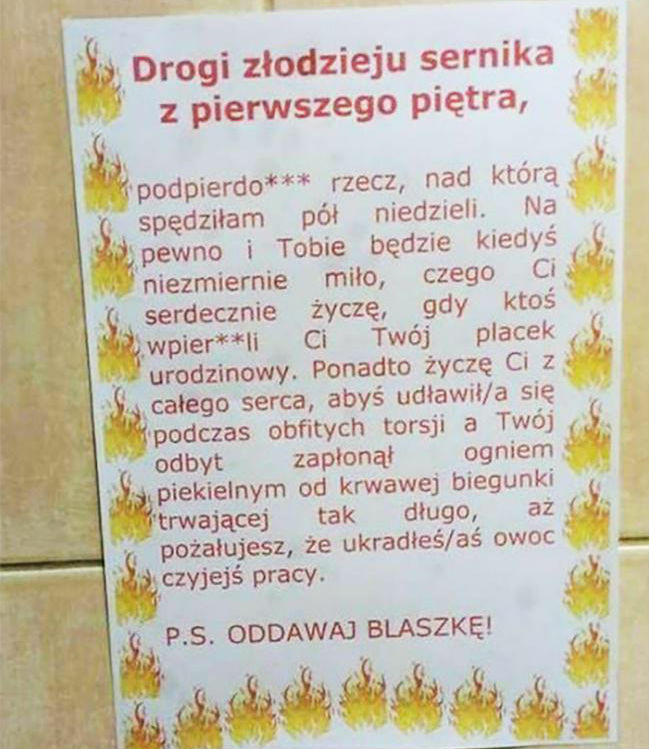 Złodziejaszek ma przechlapane 