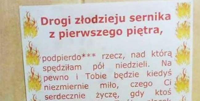 Złodziejaszek ma przechlapane 