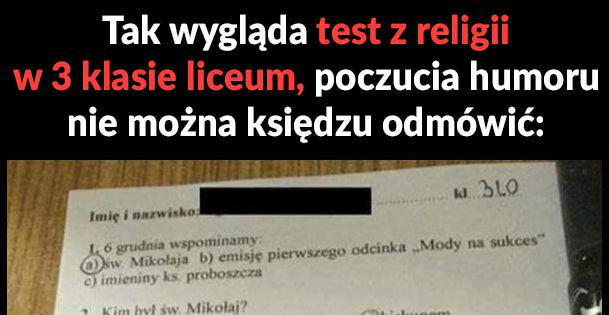 Epicki sprawdzian z religii 