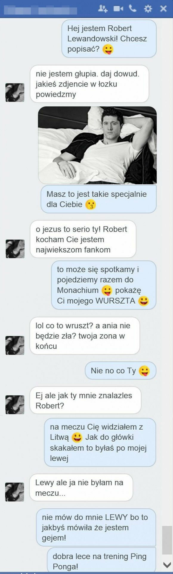 Wiadomość od Lewandowskiego 