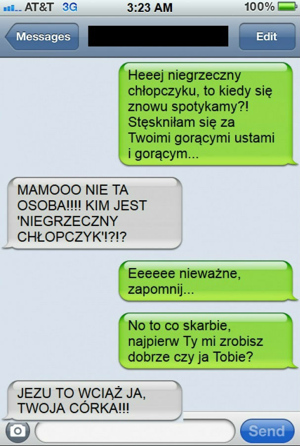 Napisała pod zły numer...