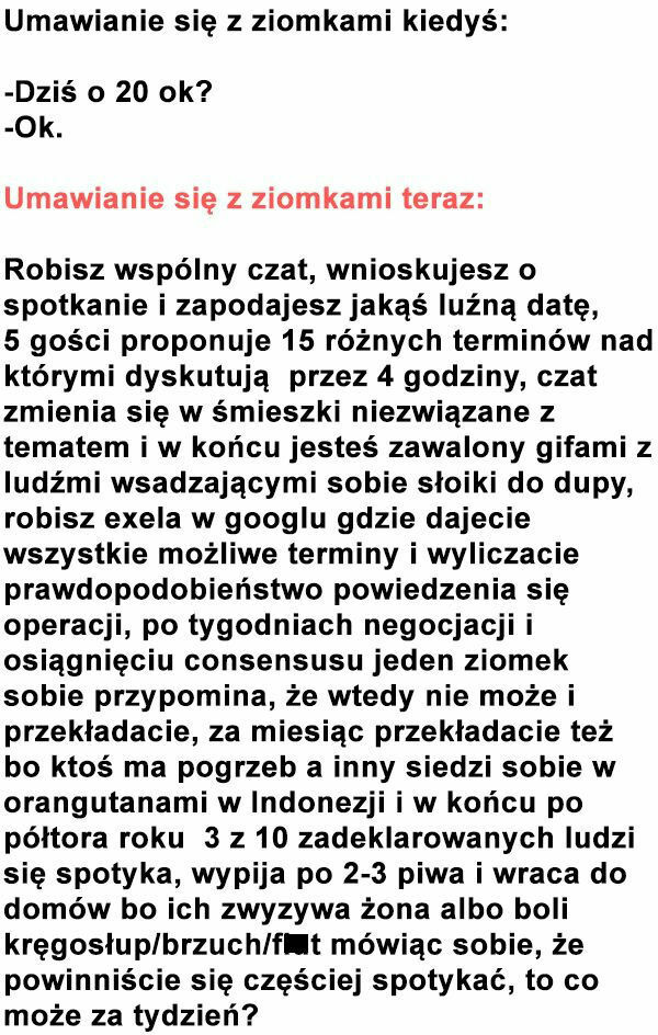 Umawianie się z ziomkami 