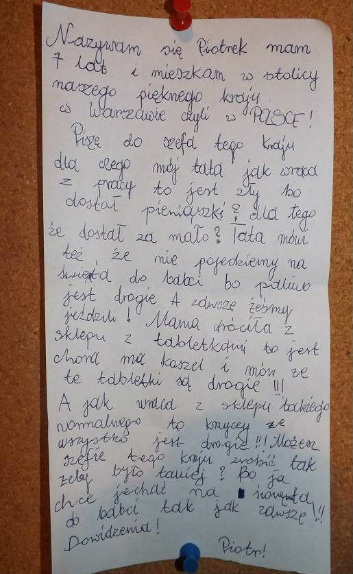 List do szefa tego kraju 