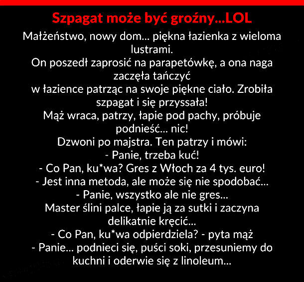 Szpagat może być groźny :D 