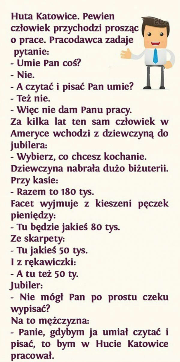 Dowcip z Hutą w tle
