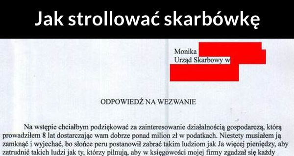 Tak się trolluje skarbówkę