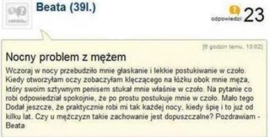 Nocny problem z mężem 