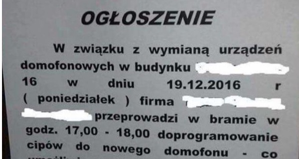 Nietypowe ogłoszenie 