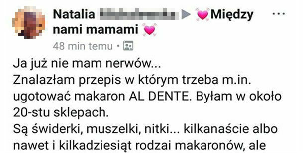 Makaron al dente poszukiwany 