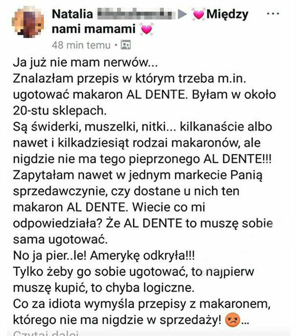 Makaron al dente poszukiwany 