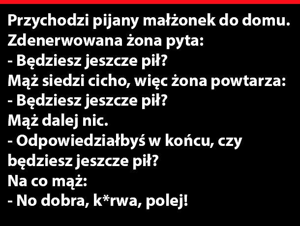 Mąż po imprezie 