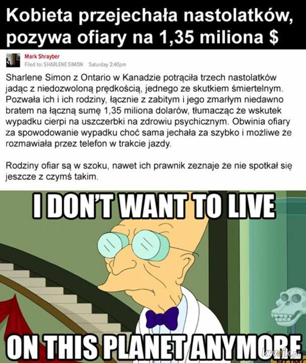 Przejechała dzieci, a potem je pozwała