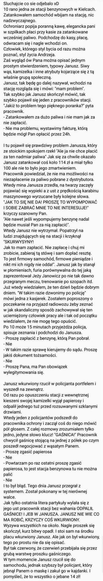 Dziwne zdarzenie na stacji paliw 