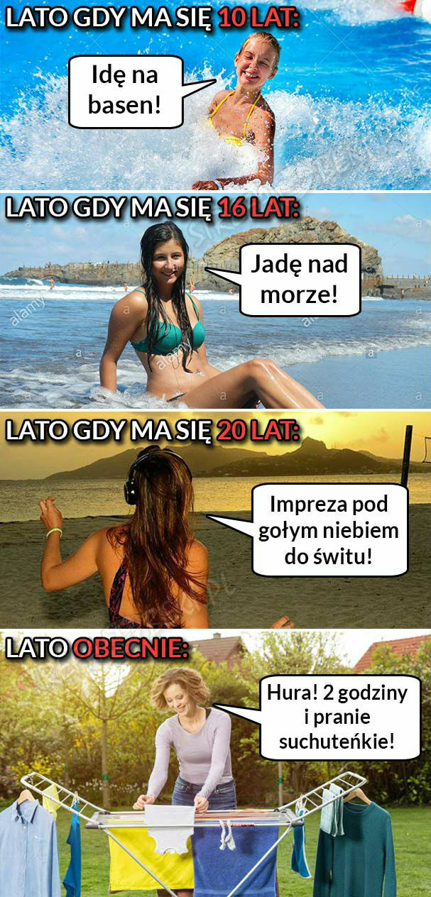 Lato kiedy jesteś młody vs obecnie 