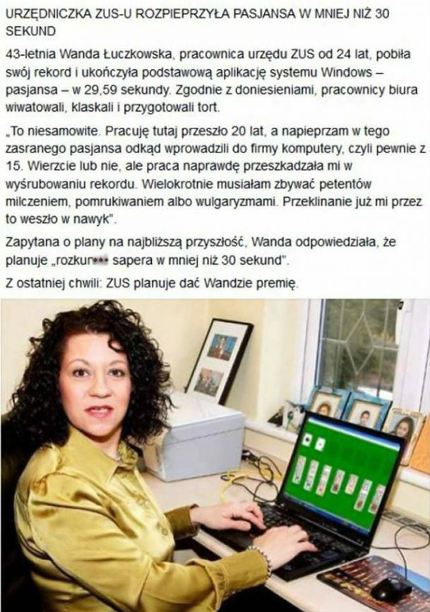 Urzędniczka - mistrzyni Pasjansa :D 