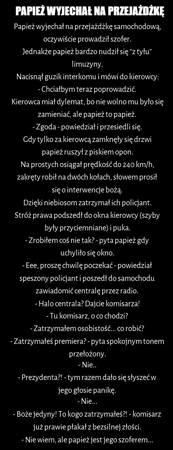 Papież na przejażdżce 