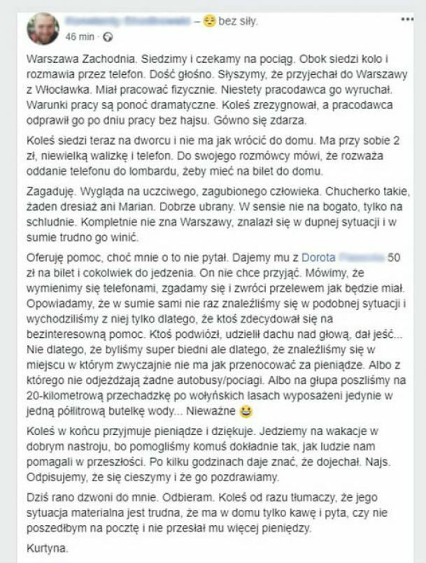 Historia piękna, ale zakończenie...
