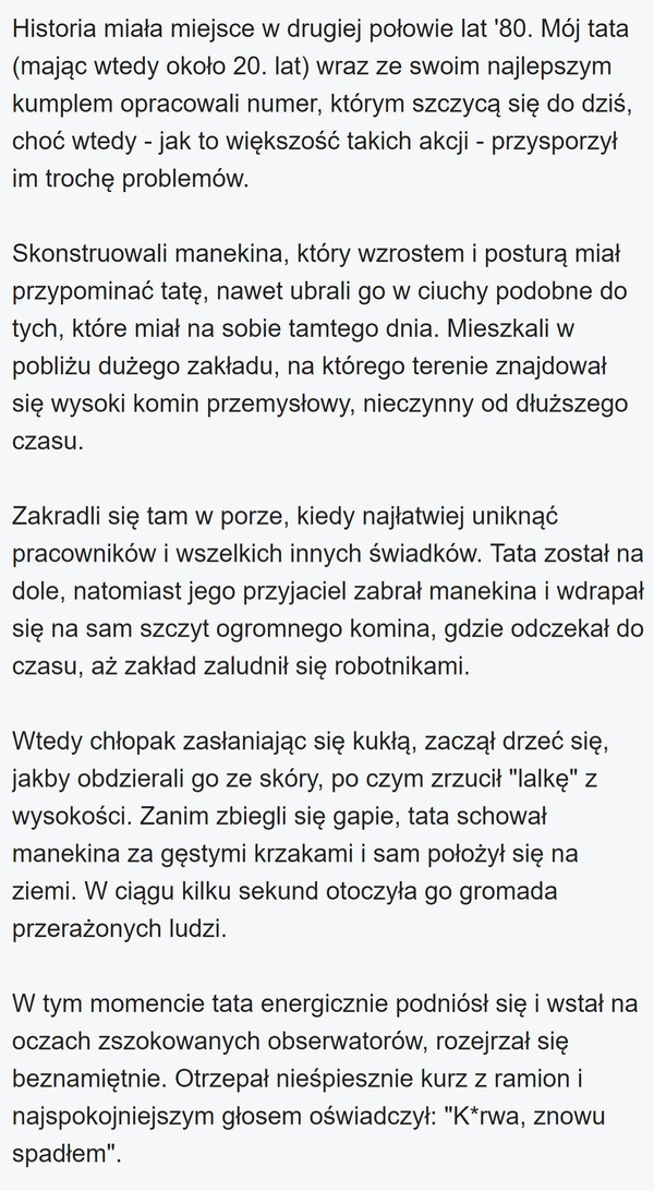 Epicki numer w pracy 
