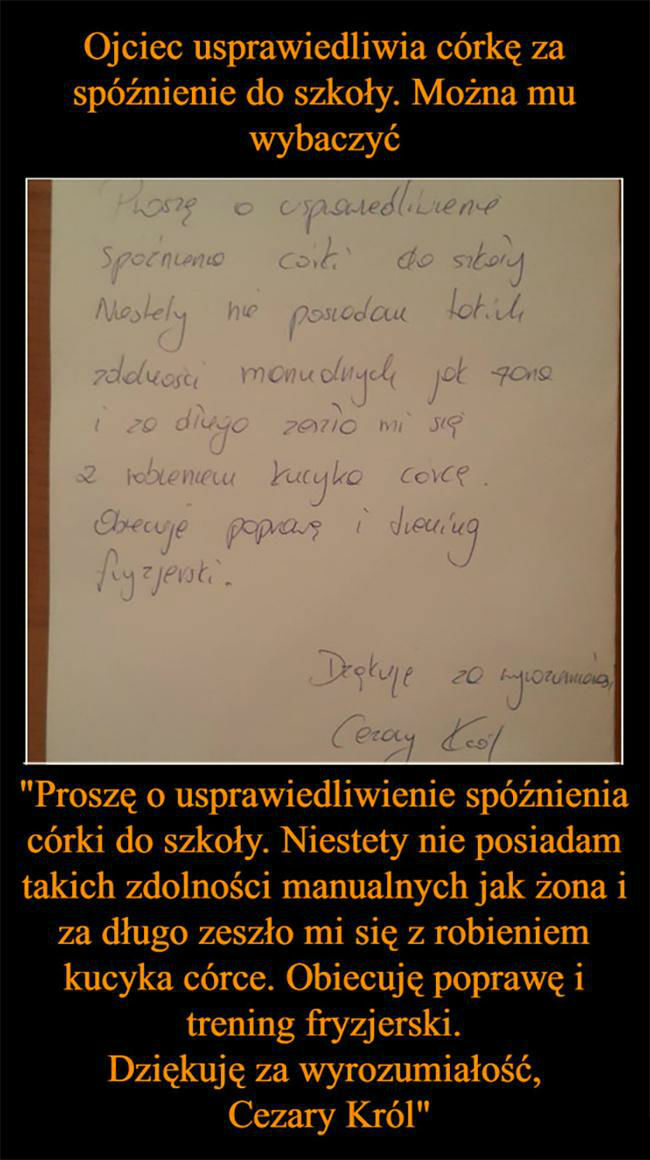 Najlepsze usprawiedliwienie ever 