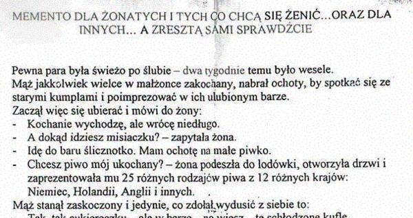 Memento dla żonatych :D 