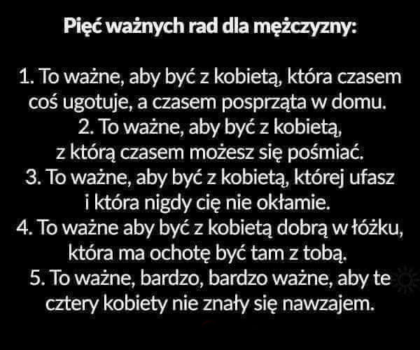 Ważne rady dla mężczyzny 