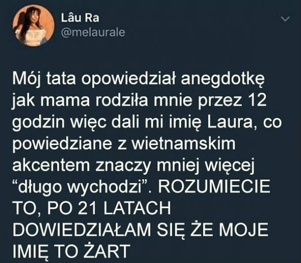 Kiedy Twoje imię, to żart...