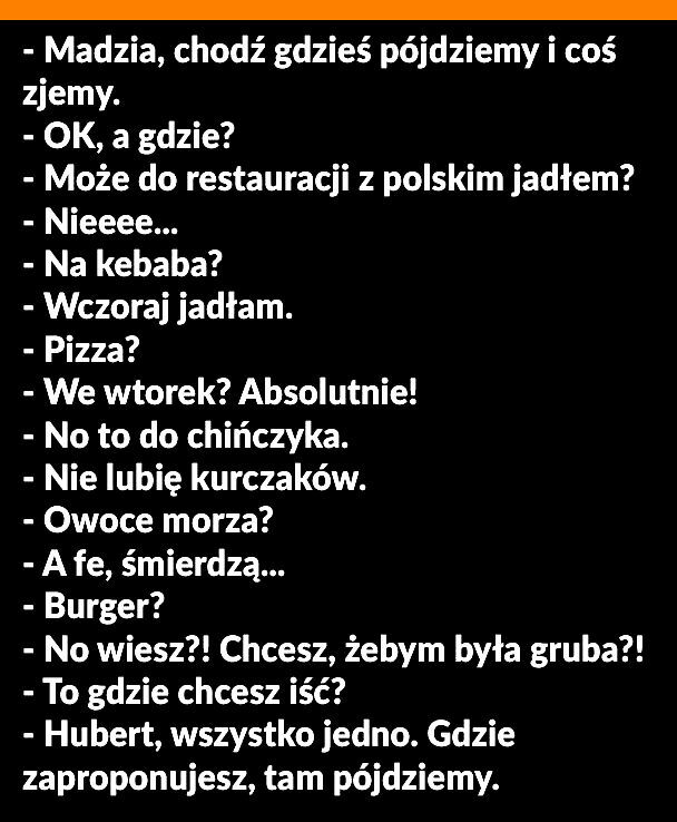 Kiedy idziesz z dziewczyną na jedzenie  
