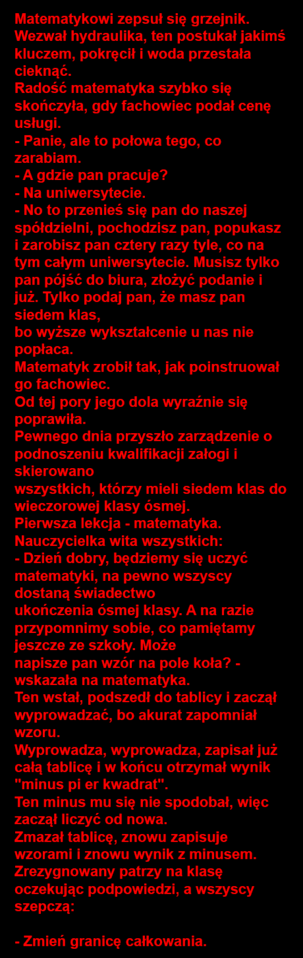 Życie matematyka :D 
